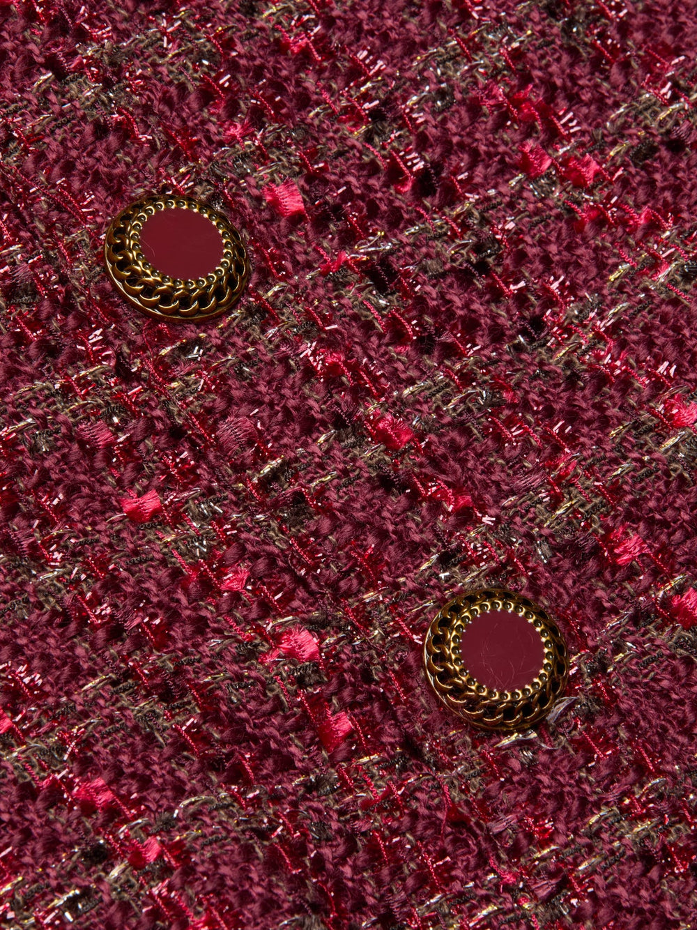 Cove Cropped Tweed Jacket in Brown/Black Cherry Multi Tweed | L'AGENCE online