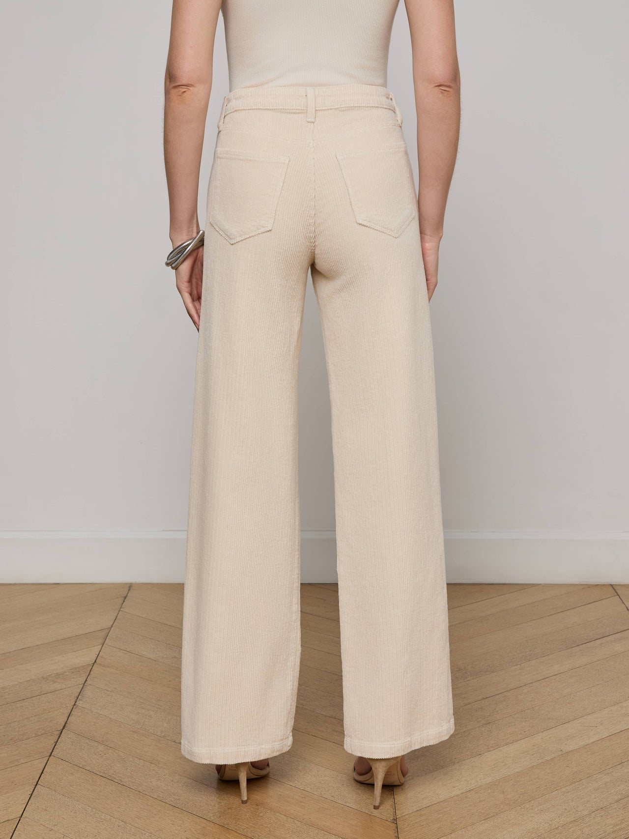 Scottie Corduroy Wide-Leg Jean in French Vanilla | L'AGENCE US
