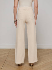 Scottie Corduroy Wide-Leg Jean in French Vanilla | L'AGENCE US