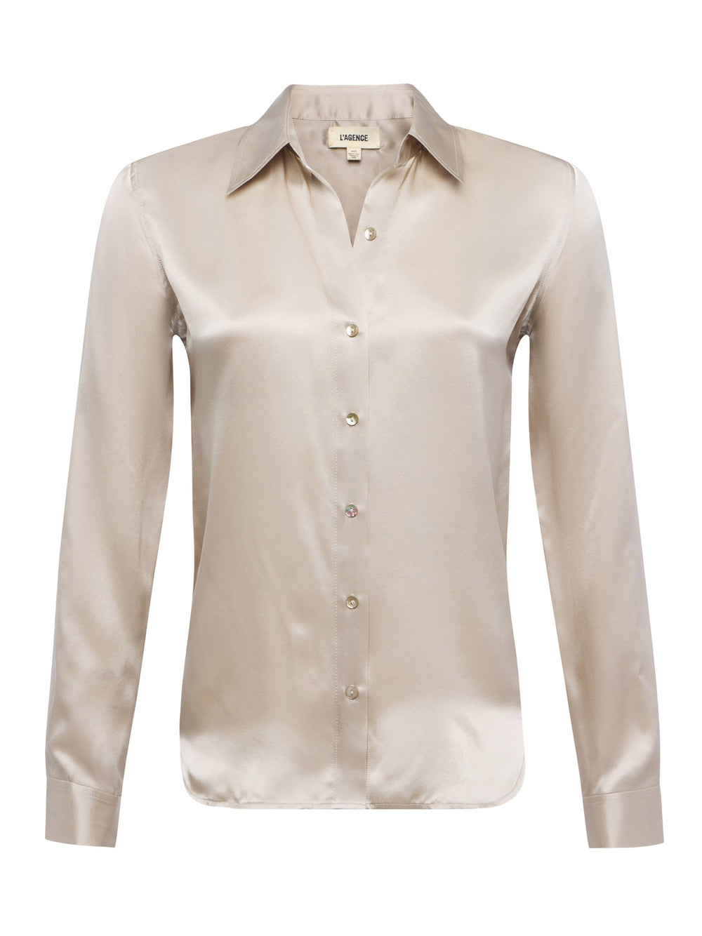 Tyler Silk Blouse in Smoke Grey | L'AGENCE discount