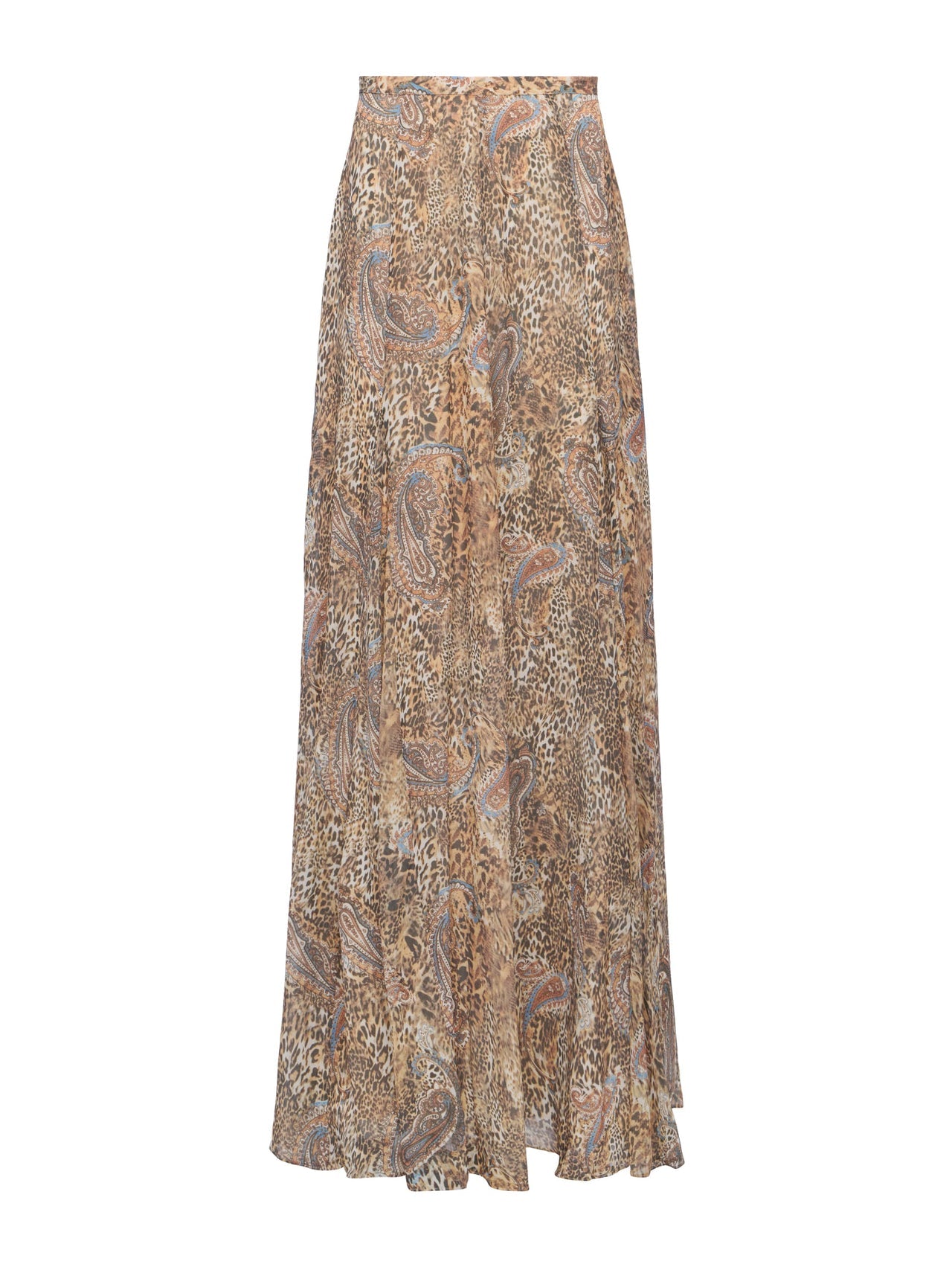 Patricia Maxi Skirt in Brown/Blue Valencia Leopard | L'AGENCE near me