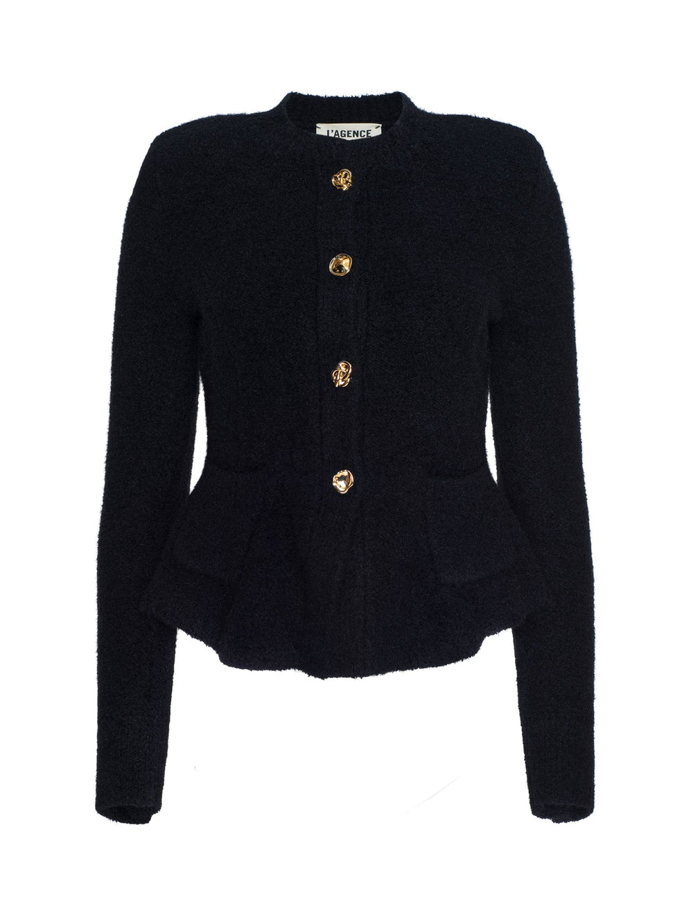 Melissa Knit Cardigan in Black/Gold | L'AGENCE for sale