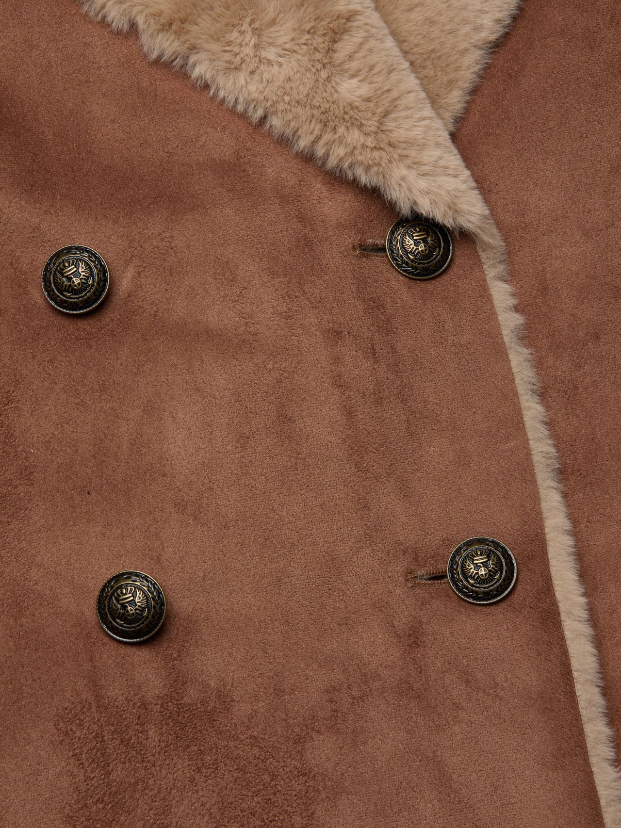 Citron Faux Fur Maxi Coat in Sepia Brown/Light Almond | L'AGENCE discount