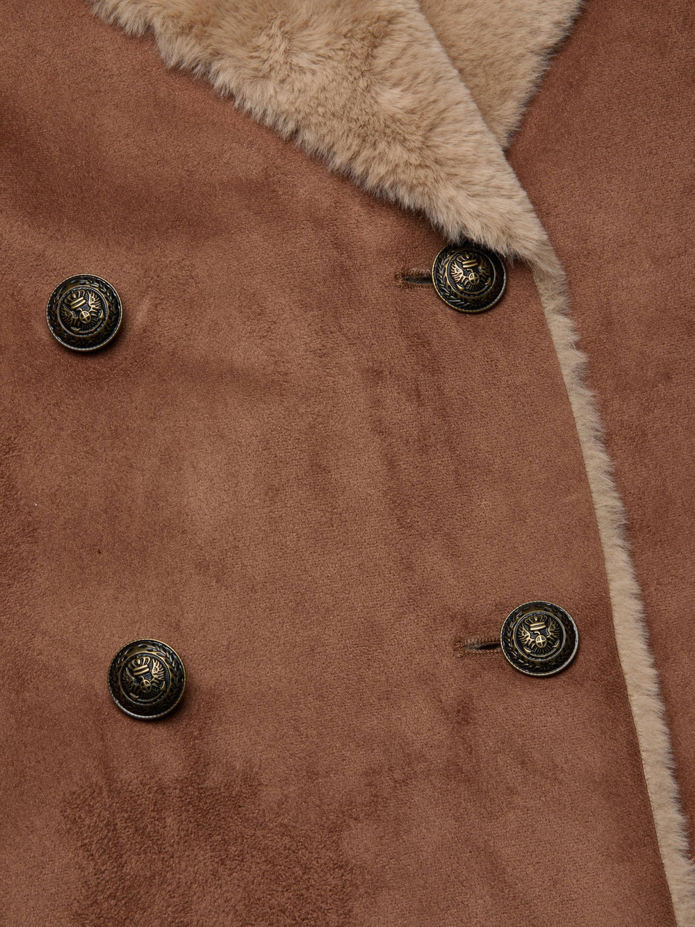Citron Faux Fur Maxi Coat in Sepia Brown/Light Almond | L'AGENCE discount