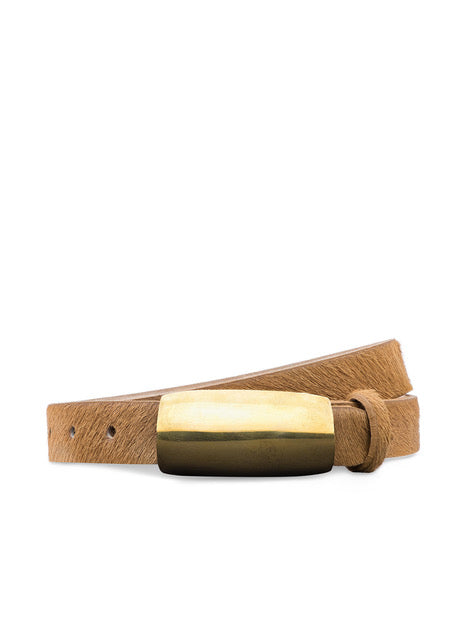 Marlowe Belt in Tan Calf Hair | L'AGENCE US