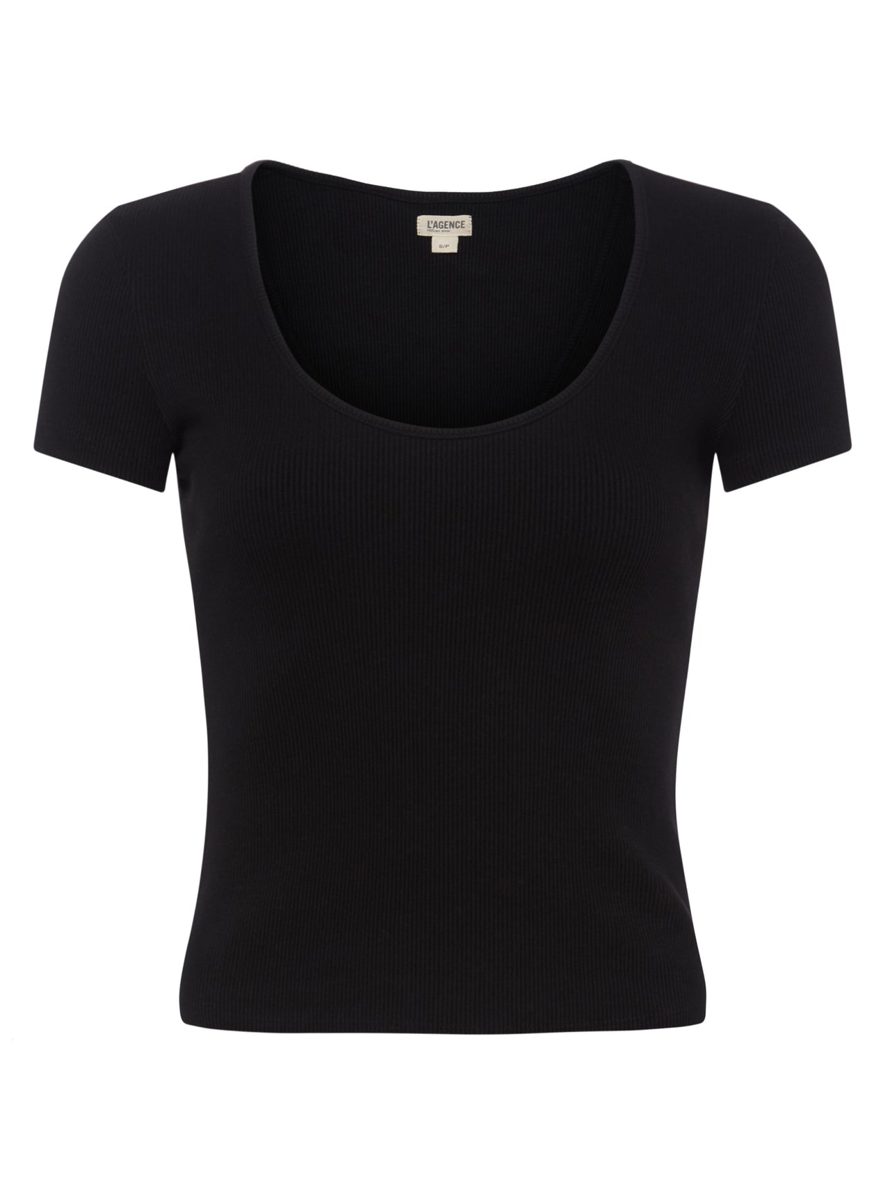 Brynlee Scoopneck Tee in Black | L'AGENCE US