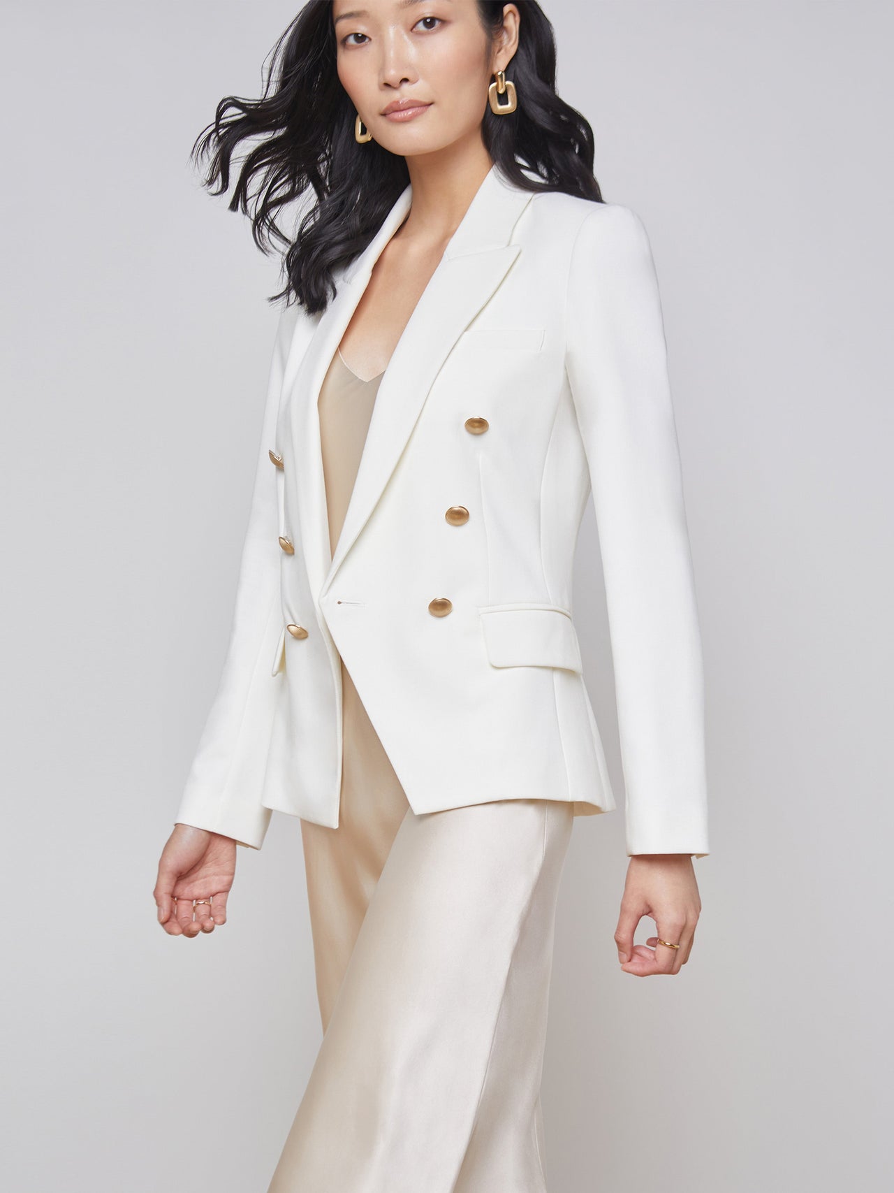 Kenzie Blazer in Ivory | L'AGENCE discount