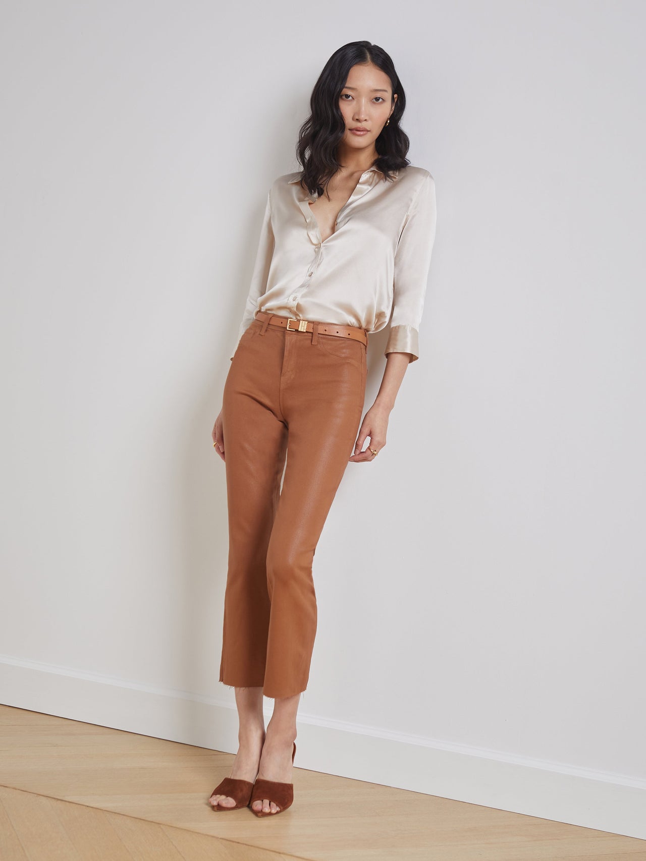 Dani Silk Blouse in Champagne | L'AGENCE online