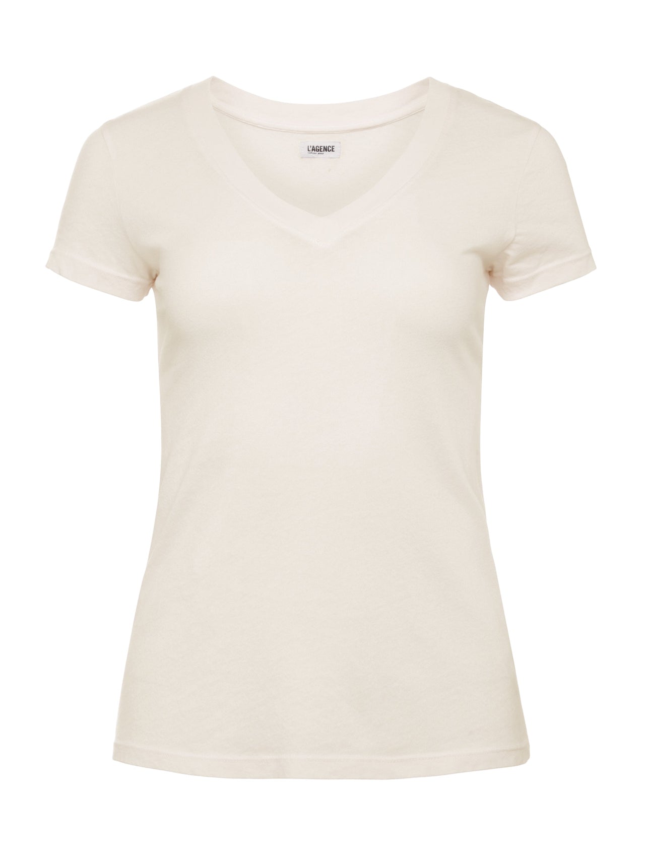 Becca Cotton V-Neck Tee in Vintage White | L'AGENCE Women