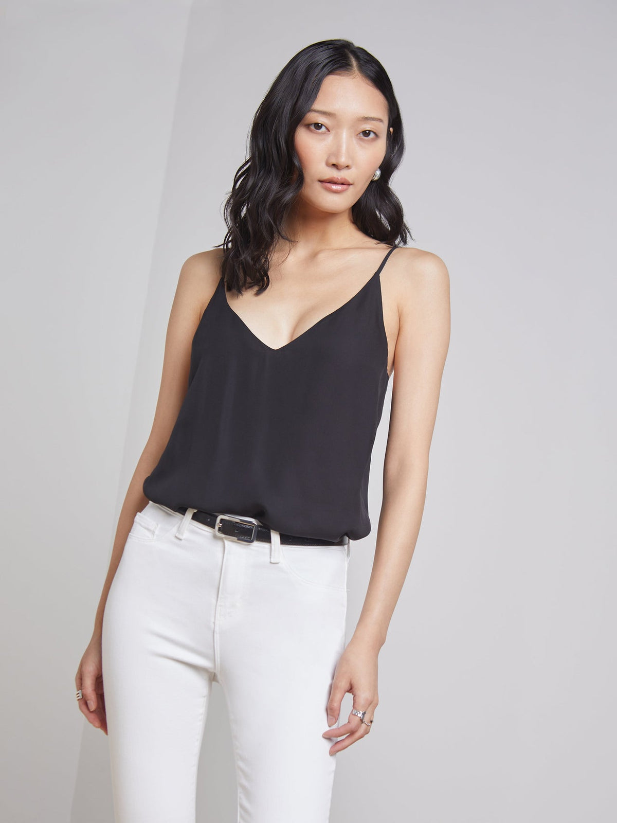 Gabriella Silk Camisole in Black | L'AGENCE near me