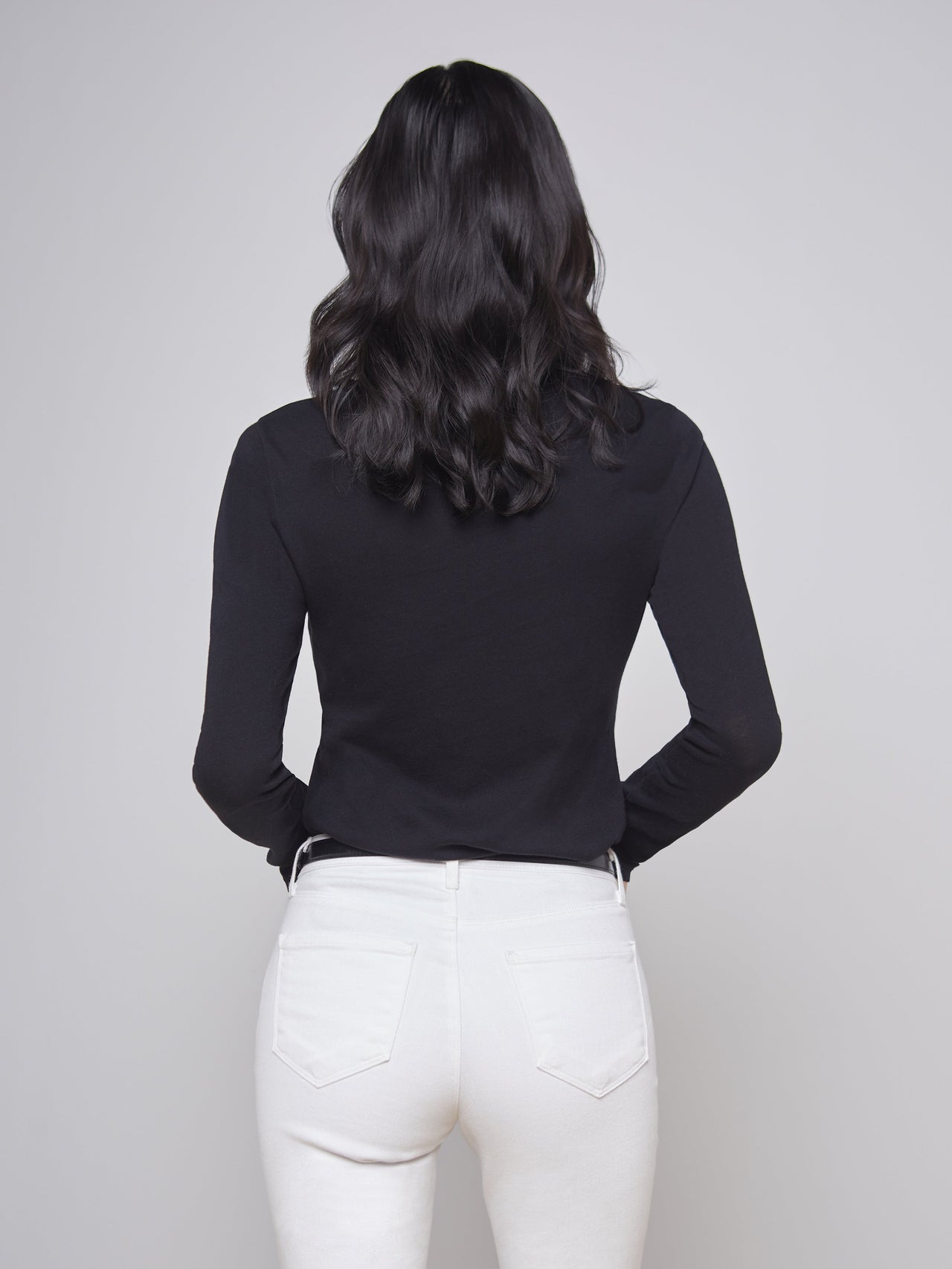 Tess Long Sleeve Tee in Black | L'AGENCE sale