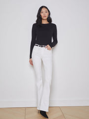 Tess Long Sleeve Tee in Black | L'AGENCE sale