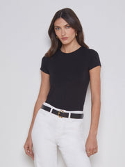 Ressi Fitted Crewneck Tee in Black | L'AGENCE US