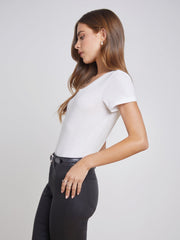 Cory Cotton Scoopneck Tee in White | L'AGENCE near me