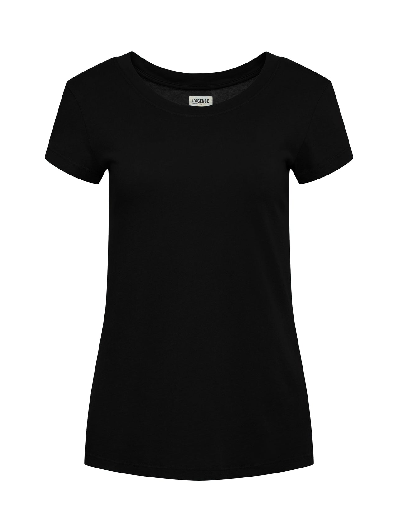 Cory Cotton Scoopneck Tee in Black | L'AGENCE near me