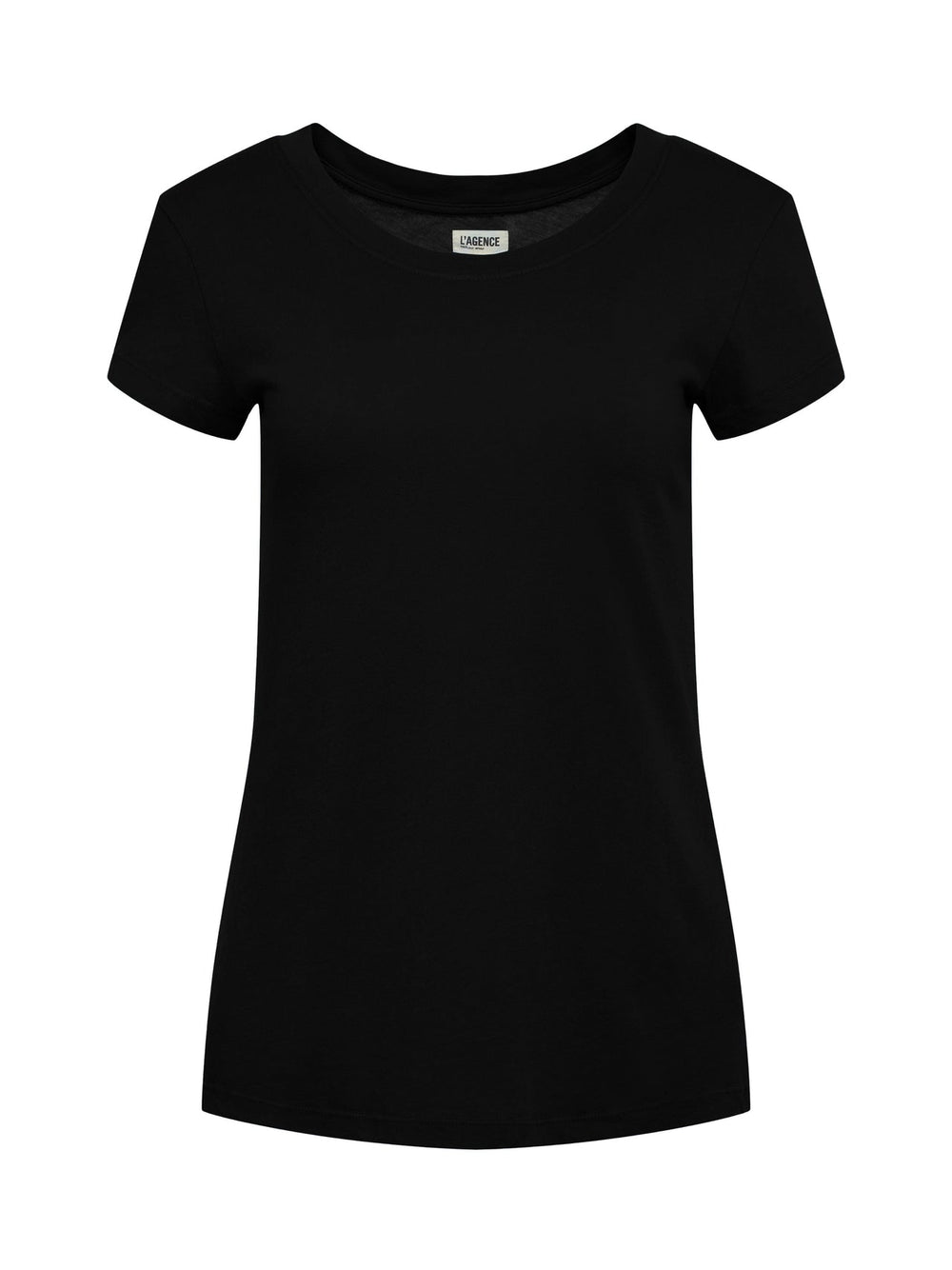 Cory Cotton Scoopneck Tee in Black | L'AGENCE near me