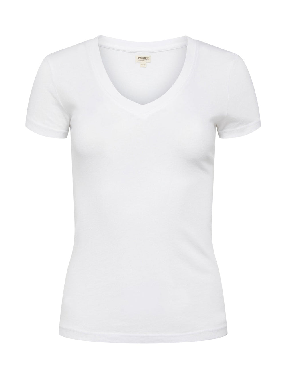 Becca Cotton V-Neck Tee in White | L'AGENCE near me