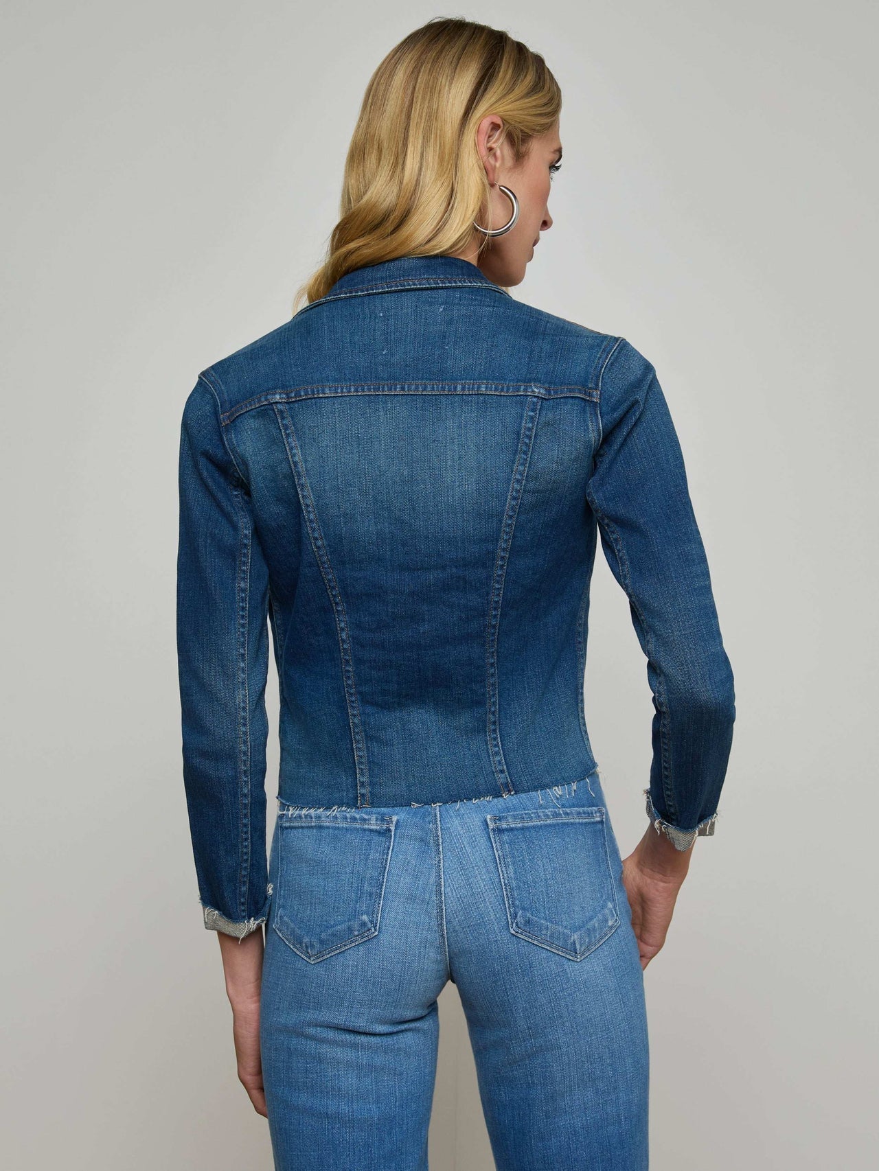Janelle 3/4 Sleeve Jean Jacket in Authentique | L'AGENCE discount