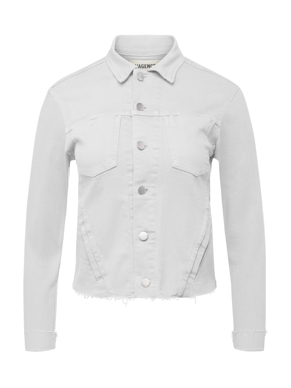 Janelle 3/4 Sleeve Jean Jacket in Blanc | L'AGENCE online
