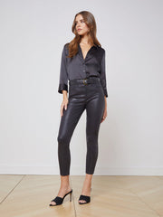 Margot High Rise Skinny Jean In Black Coated | L'AGENCE discount