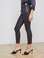 Margot High Rise Skinny Jean In Black Coated | L'AGENCE discount