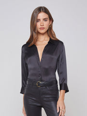 Dani Silk Blouse in Black | L'AGENCE for sale