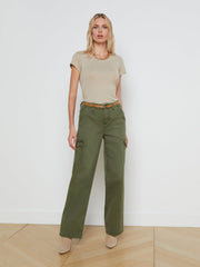 Cory Cotton Scoopneck Tee in Biscuit | L'AGENCE US