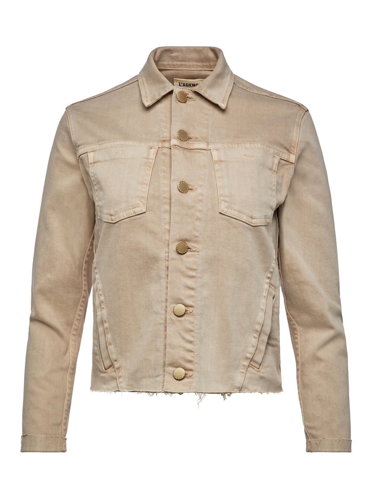 Janelle 3/4 Sleeve Jean Jacket in Biscuit | L'AGENCE near me