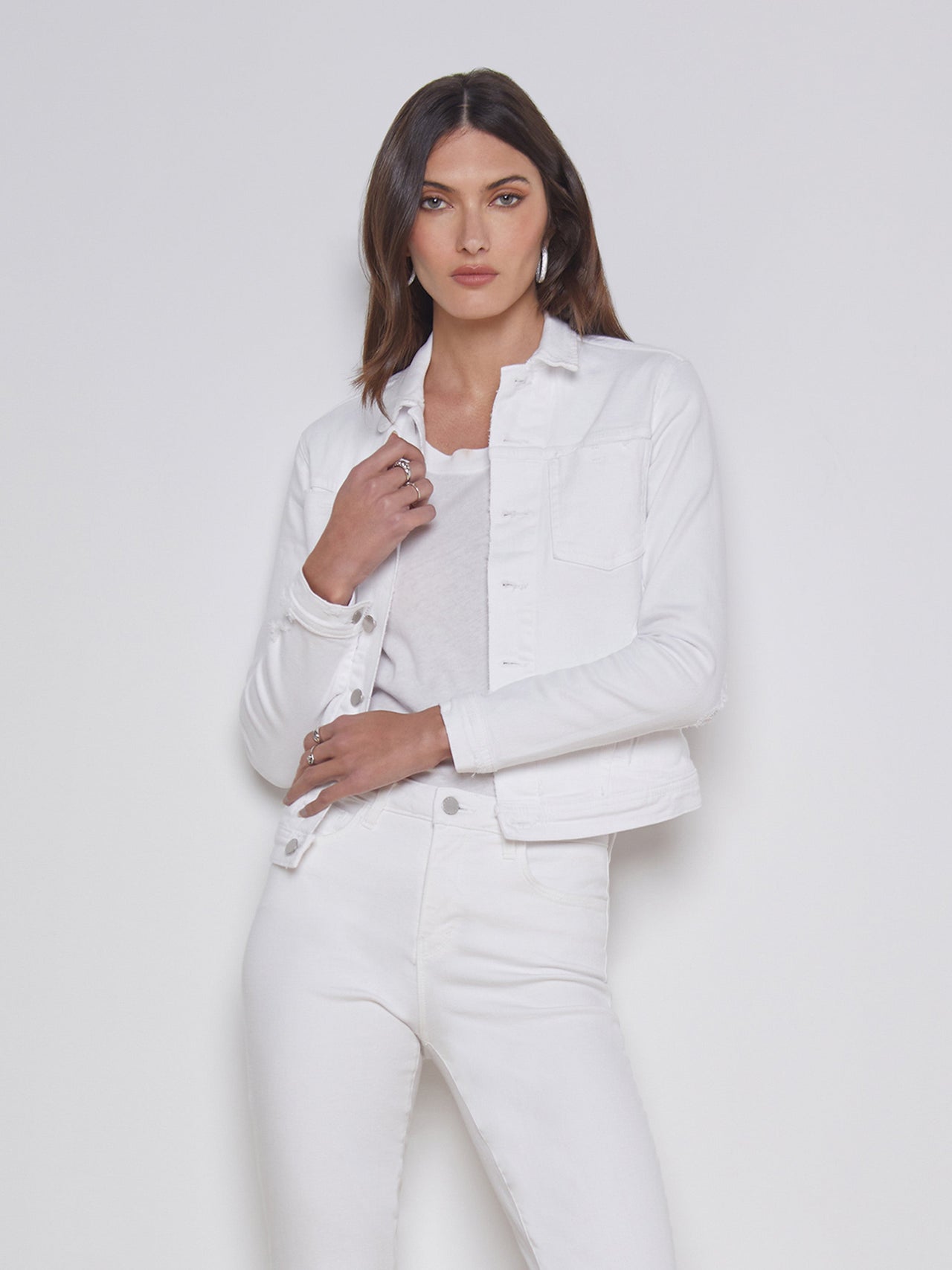 Celine Jacket In Blanc Destruct | L'AGENCE for sale