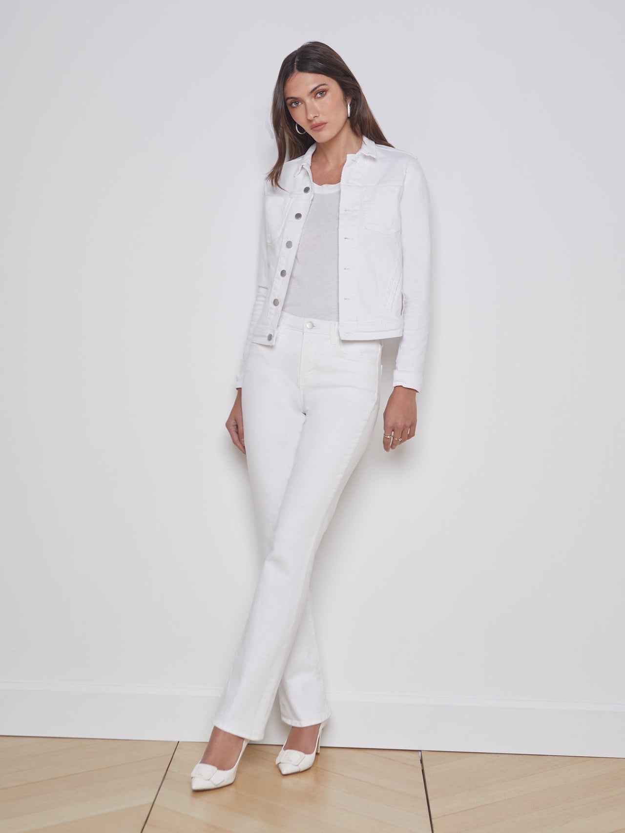 Celine Jacket In Blanc Destruct | L'AGENCE for sale
