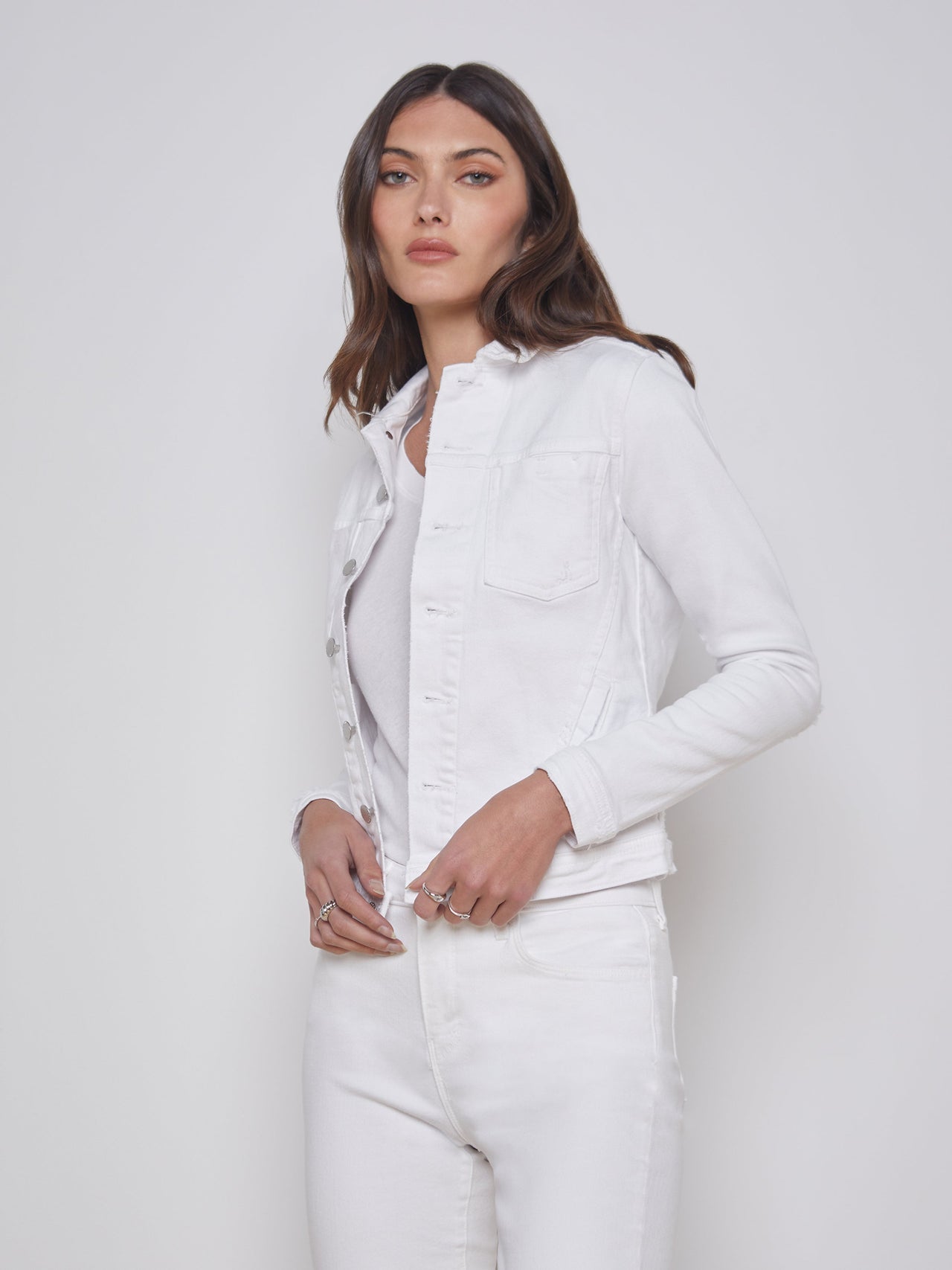 Celine Jacket In Blanc Destruct | L'AGENCE for sale