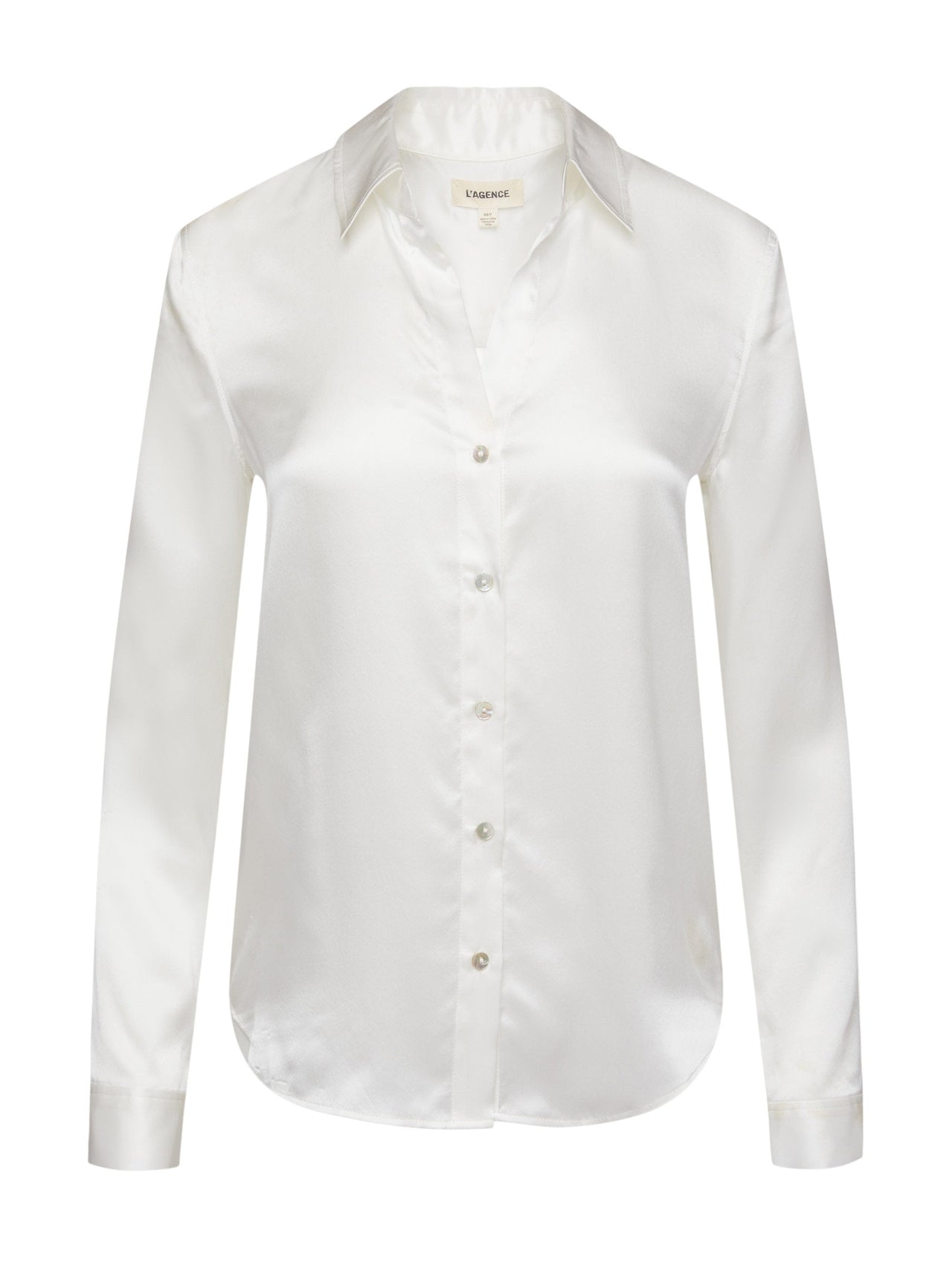Tyler Long Sleeve Silk Blouse in Ivory | L'AGENCE US