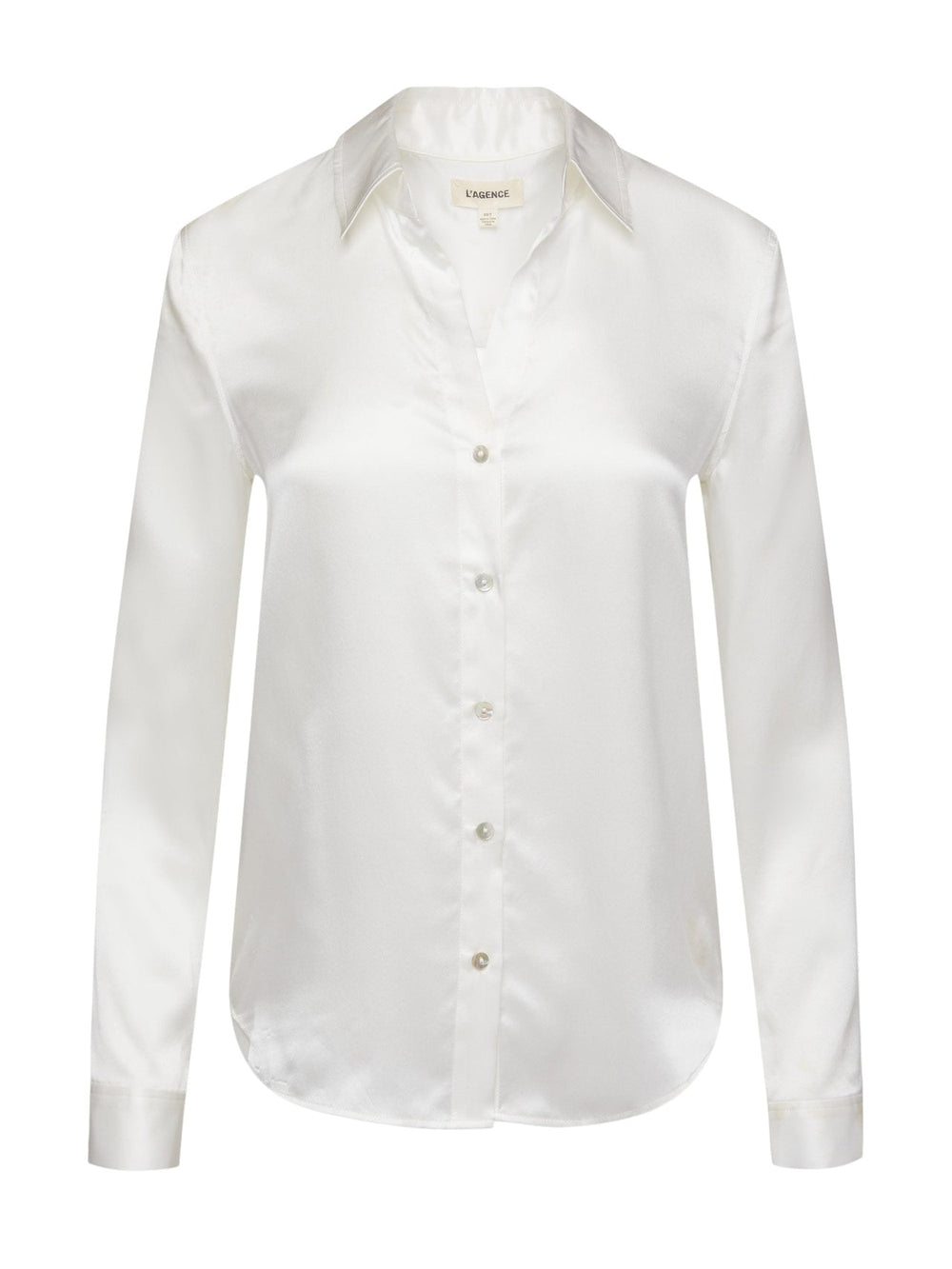 Tyler Long Sleeve Silk Blouse in Ivory | L'AGENCE US
