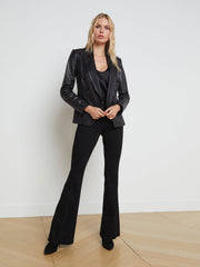 Kenzie Leather Blazer in Black/Black | L'AGENCE near me