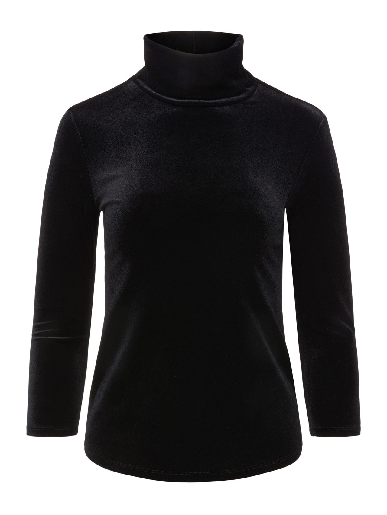Aja 3/4 Sleeve Velvet Turtleneck in Black | L'AGENCE US