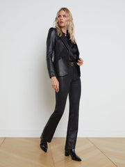 Chamberlain Leather Blazer In Black | L'AGENCE for sale