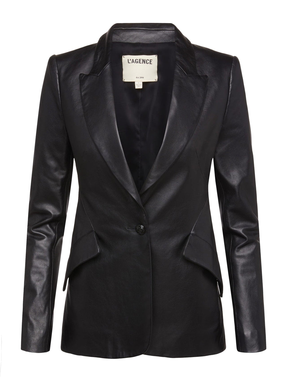 Chamberlain Leather Blazer In Black | L'AGENCE for sale
