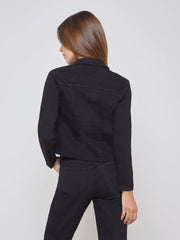 Janelle 3/4 Sleeve Jean Jacket in Saturated Black | L'AGENCE Women