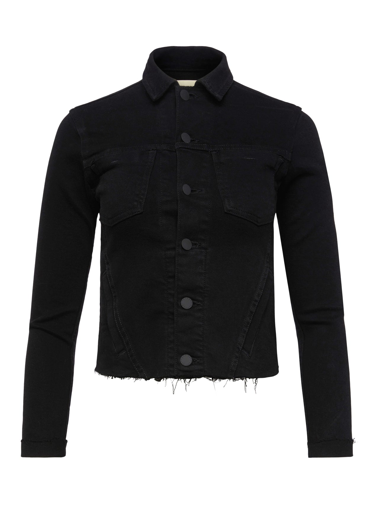 Janelle 3/4 Sleeve Jean Jacket in Saturated Black | L'AGENCE Women