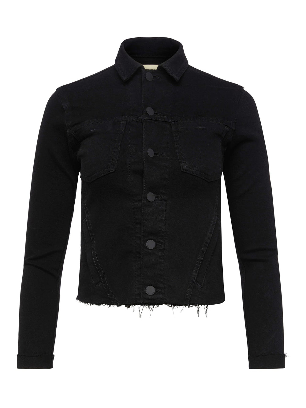 Janelle 3/4 Sleeve Jean Jacket in Saturated Black | L'AGENCE Women
