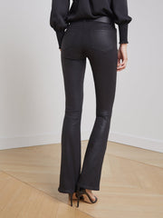 Selma Coated Bootcut Jean in Noir Coated | L'AGENCE online
