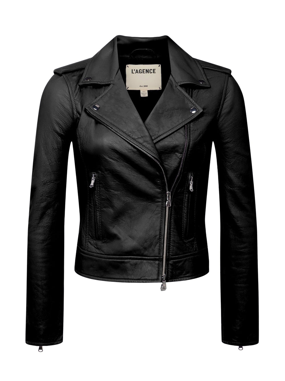 Biker Leather Jacket in Black | L'AGENCE sale