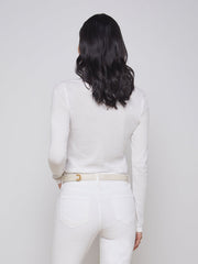 Tess Long Sleeve Tee in White | L'AGENCE for sale