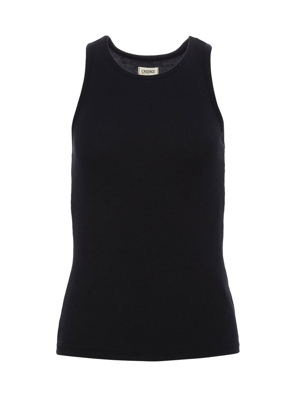 Nia Ribbed Racerback Tank in Black | L'AGENCE sale
