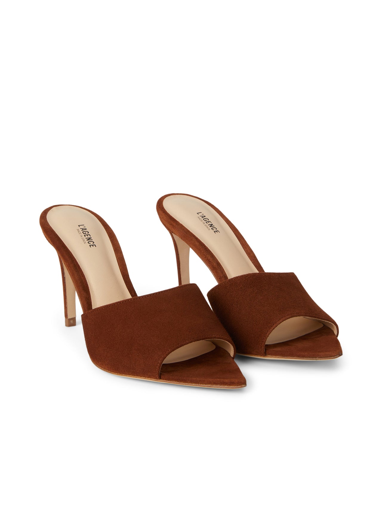 Lolita Open Toe Mule In Buckskin Suede | L'AGENCE sale