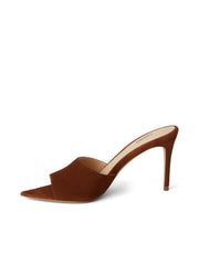 Lolita Open Toe Mule In Buckskin Suede | L'AGENCE sale