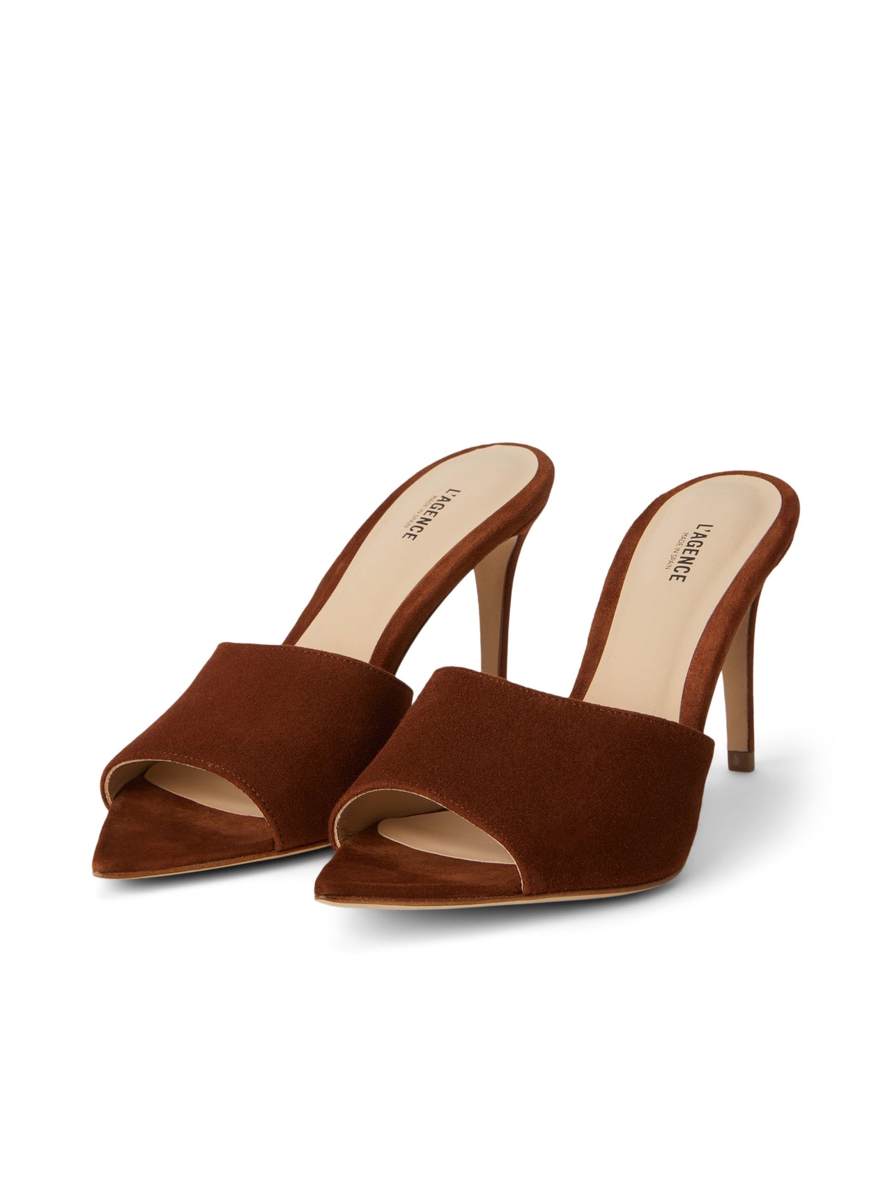 Lolita Open Toe Mule In Buckskin Suede | L'AGENCE sale