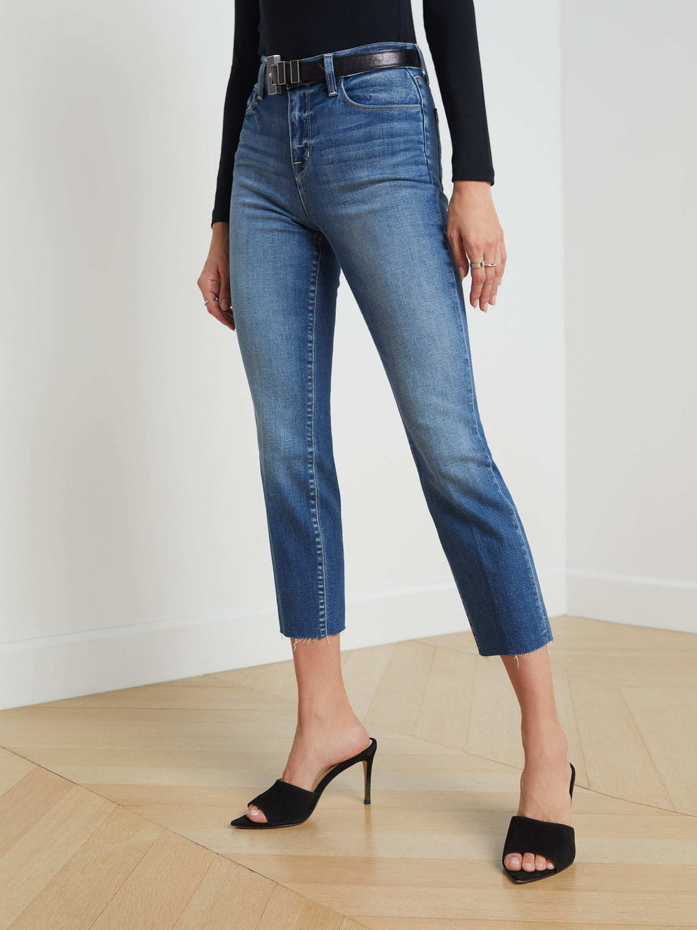 Sada High-Rise Slim-Leg Cropped Jean in Cambridge | L'AGENCE Women