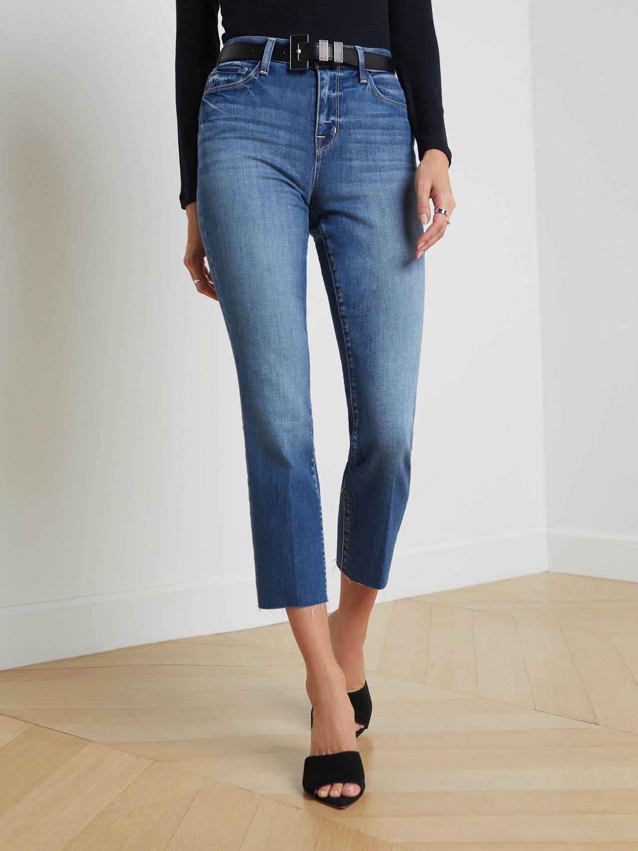 Sada High-Rise Slim-Leg Cropped Jean in Cambridge | L'AGENCE Women
