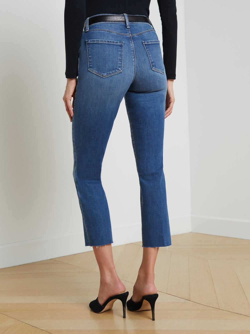 Sada High-Rise Slim-Leg Cropped Jean in Cambridge | L'AGENCE Women